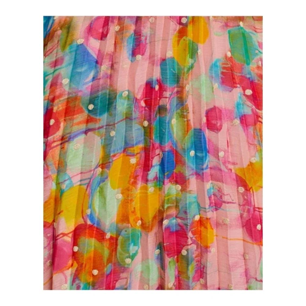 Aqua X Kerri Rosenthal Womens Maxi Dress Pink/Multi Pleated Corset Bust Size XL - Picture 6 of 13